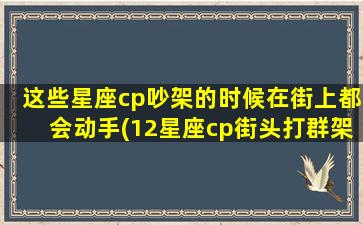 这些星座cp吵架的时候在街上都会动手(12星座cp街头打群架 看看哪对火爆分手！)